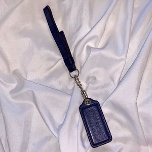 Coach Navy Blue Purse Logo Keychain